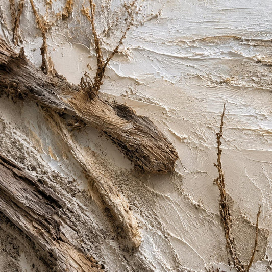 Driftwood Beach Wall Art, Textured Coastal Canvas Painting, France Blouin(152 × 91 cm)