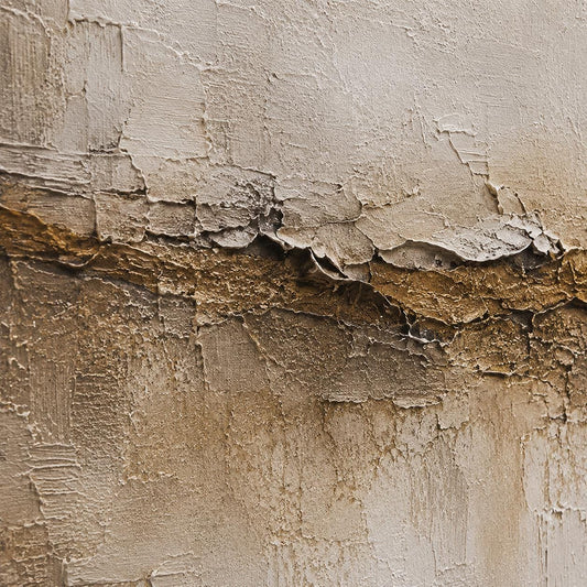 Textured Abstract Beige & Brown Canvas – Modern Impasto Wall Art