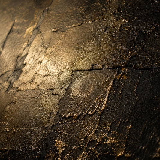 Luxury Black Gold Abstract Painting, Dark Metallic Wall Art, Textured Impasto Canvas, Modern Gold Abstract Artwork, Elegant Statement Decor