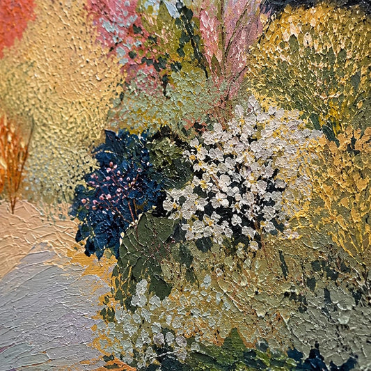 Tranquil Landscape Painting, Pastel Textured Wall Art, Impressionist Canvas, Living Room Artwork, Cottagecore Decor