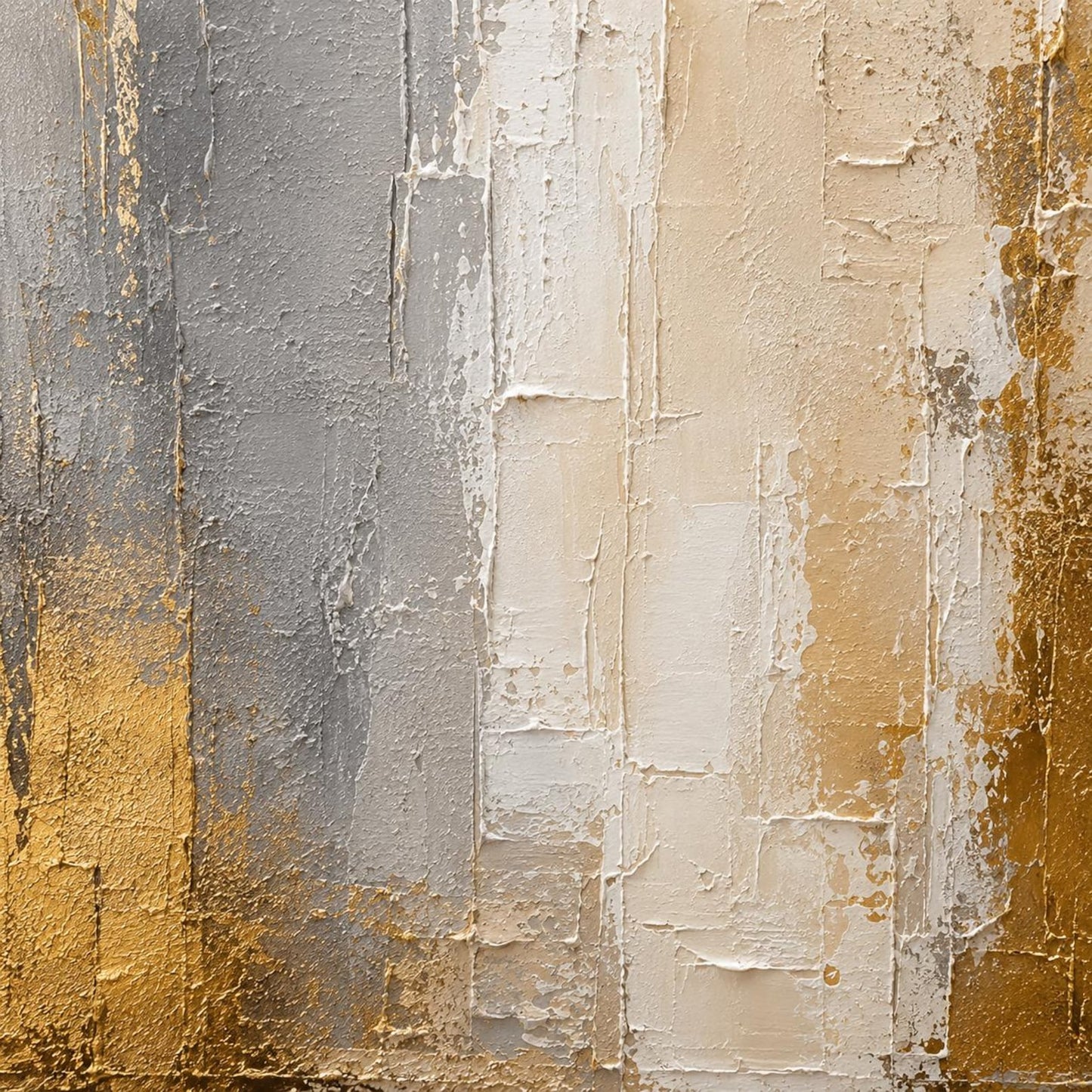 Textured Abstract Painting, Beige Gold Gray Canvas Art, Modern Luxury Wall Decor