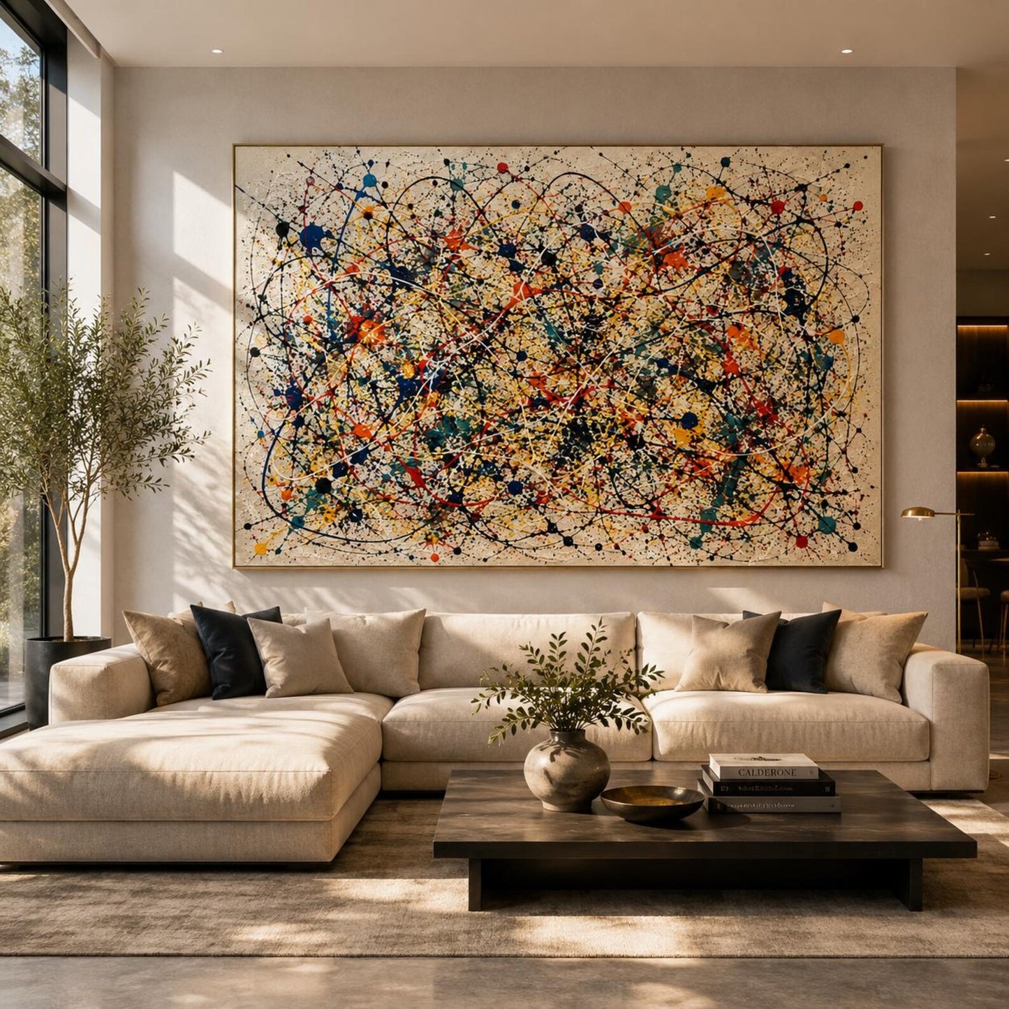 Abstract Splatter Painting, Colorful Drip Art Canvas, Modern Expressionist Wall Decor
