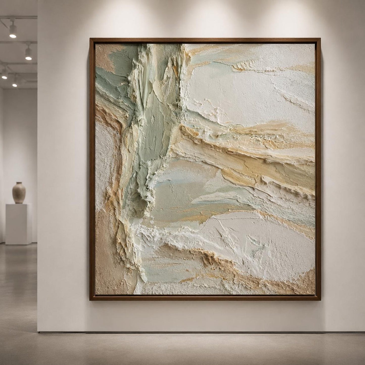 Coastal Textured Wall Art, Ocean Inspired Abstract Canvas Painting, Neutral Beach Plaster Artwork, Modern Coastal Wall Decor, Impasto Canvas