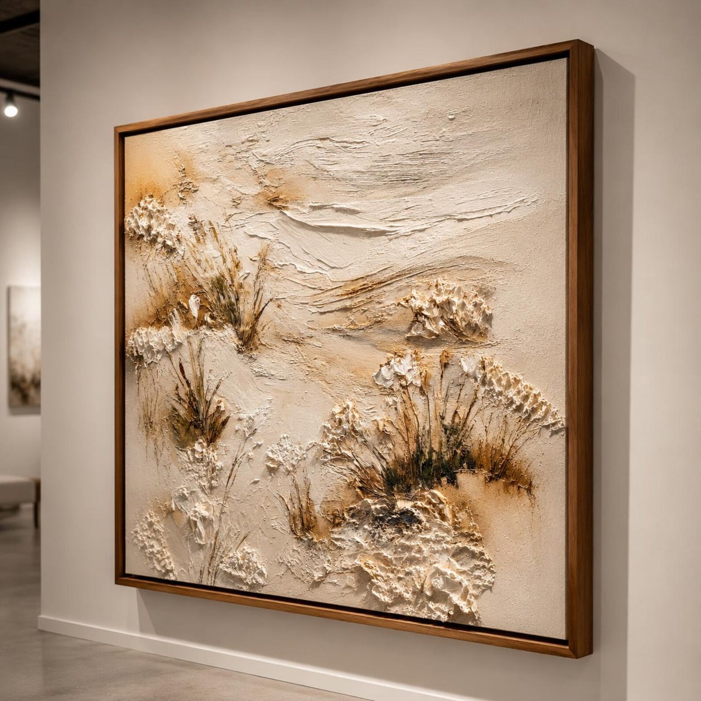 Neutral Beach Dunes Wall Art, Textured Coastal Landscape Painting, Sandy Shore Canvas, Coastal Impasto Artwork, Luxury Beach Decor
