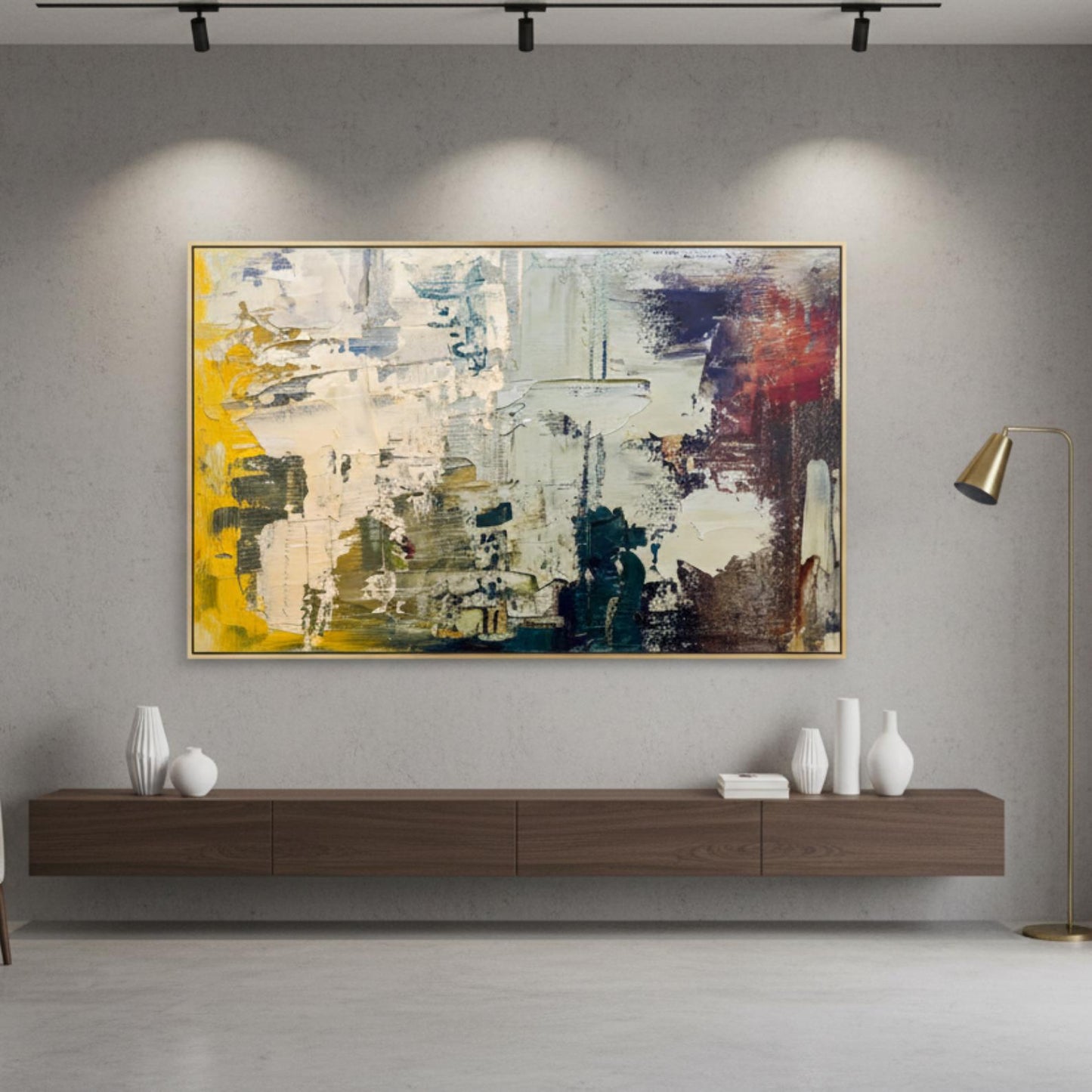 Neutral Abstract Painting, Textured Minimalist Wall Art, Modern Contemporary Canvas for Home Decor