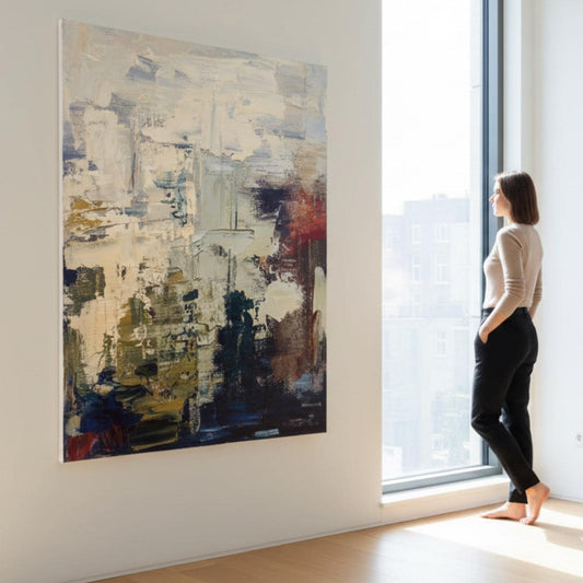 Neutral Abstract Painting, Textured Minimalist Wall Art, Modern Contemporary Canvas for Home Decor