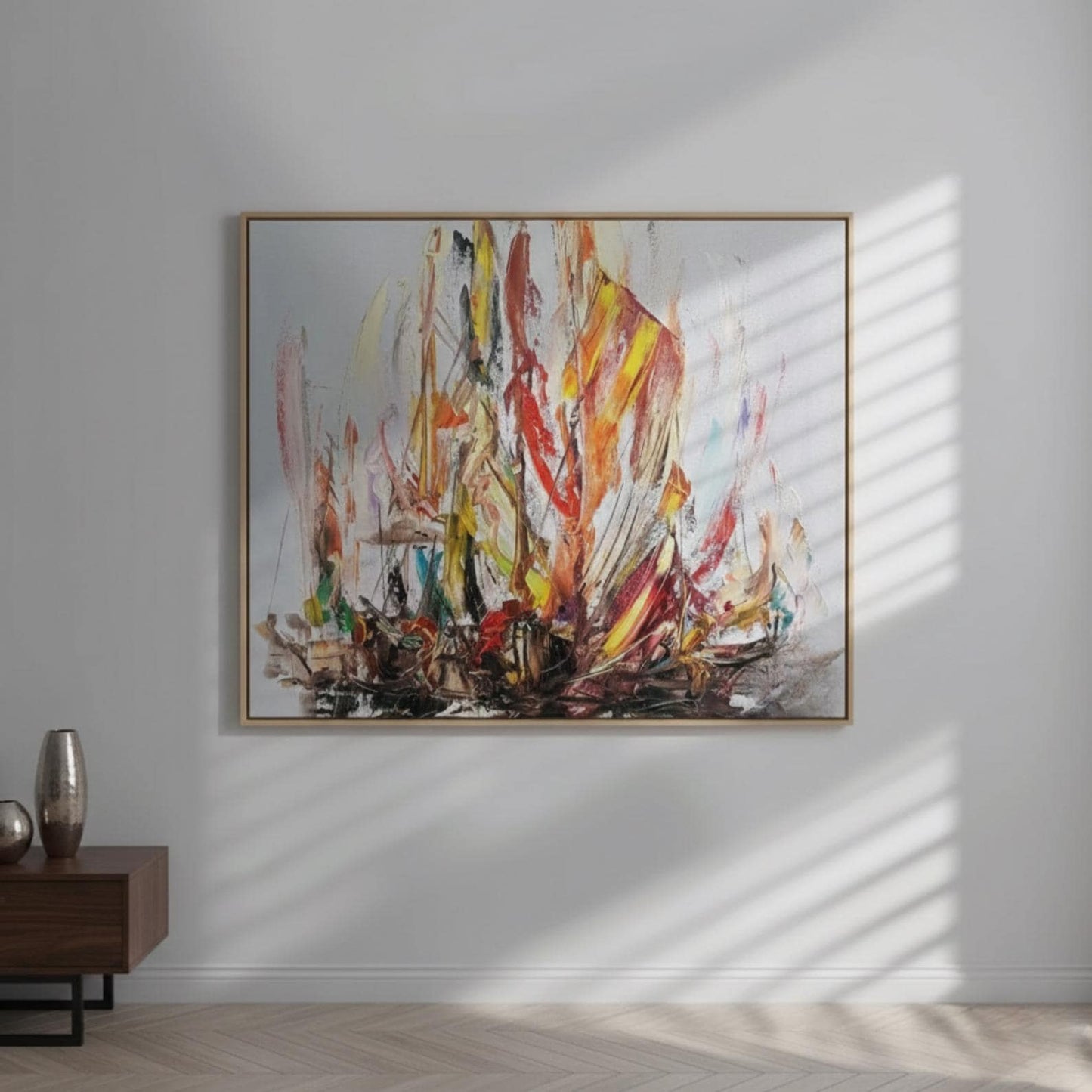 Textured Abstract Painting, Colorful Modern Statement Wall Art