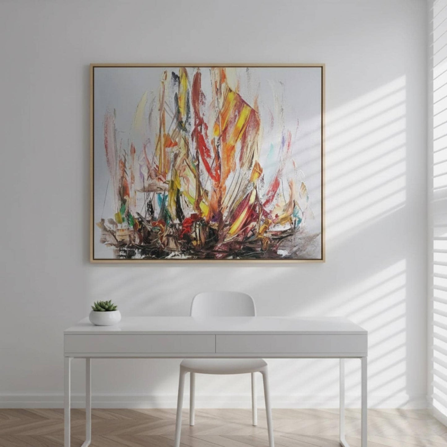 Textured Abstract Painting, Colorful Modern Statement Wall Art