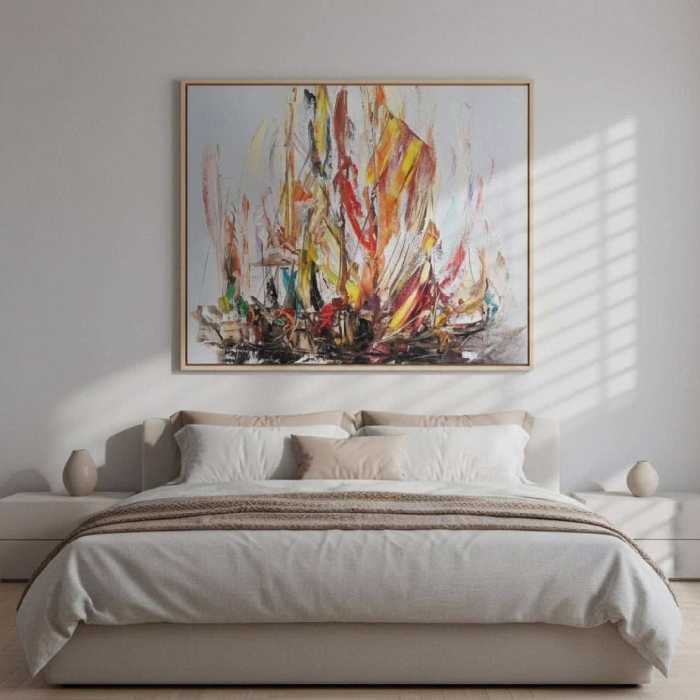 Textured Abstract Painting, Colorful Modern Statement Wall Art