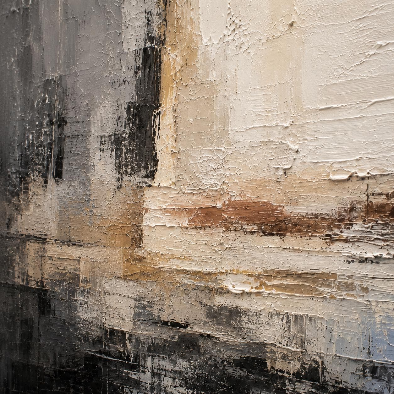 Neutral Abstract Wall Art, Modern Textured Canvas Painting, Vertical Minimalist Artwork
