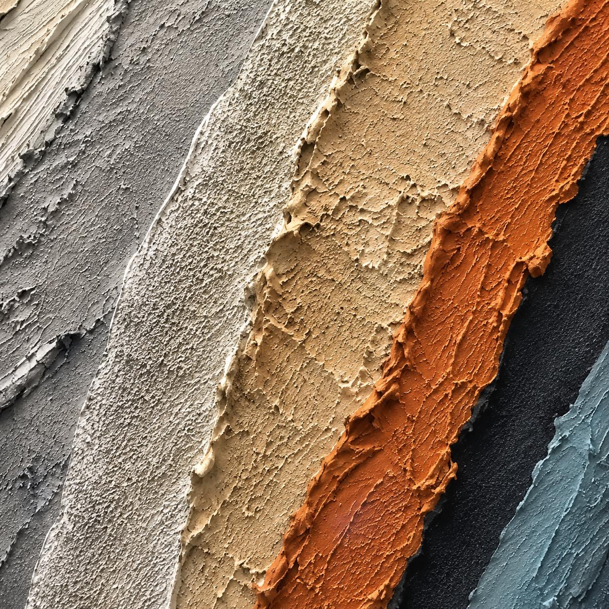 Textured Earth Tone Abstract Painting, Organic Modern Wall Art, Beige Gray Terracotta Canvas, Sculptural Minimalist Artwork