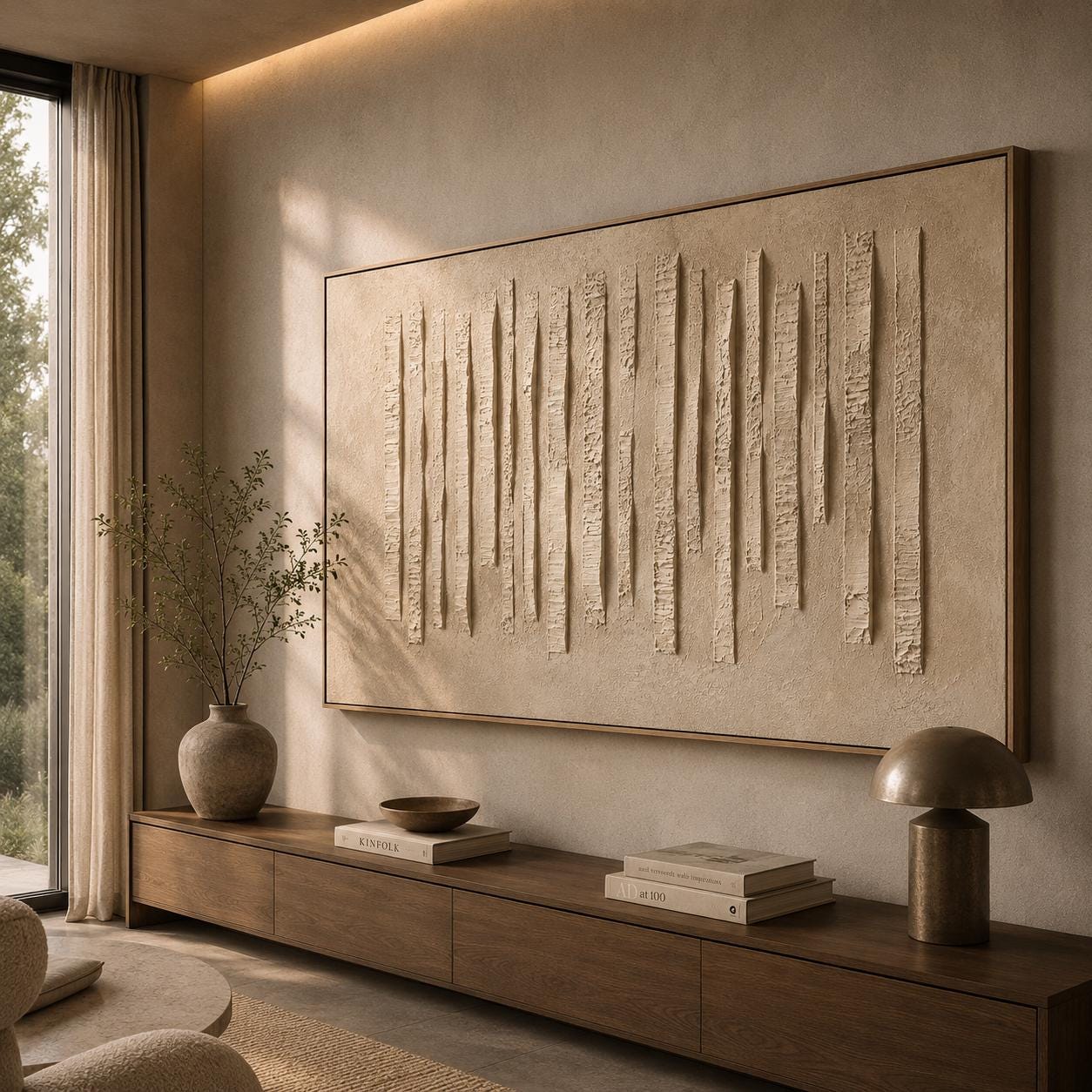 Minimalist Textured Neutral Painting, Beige Relief Wall Art, Modern Monochrome Canvas, Sculptural Abstract Artwork