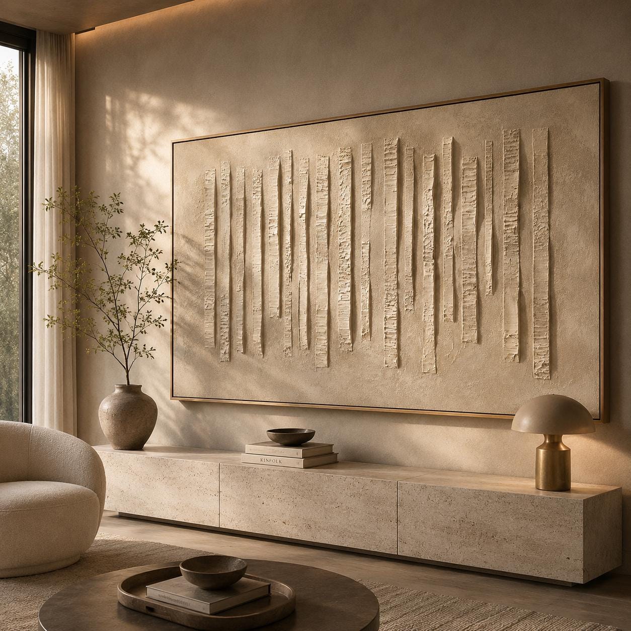 Minimalist Textured Neutral Painting, Beige Relief Wall Art, Modern Monochrome Canvas, Sculptural Abstract Artwork