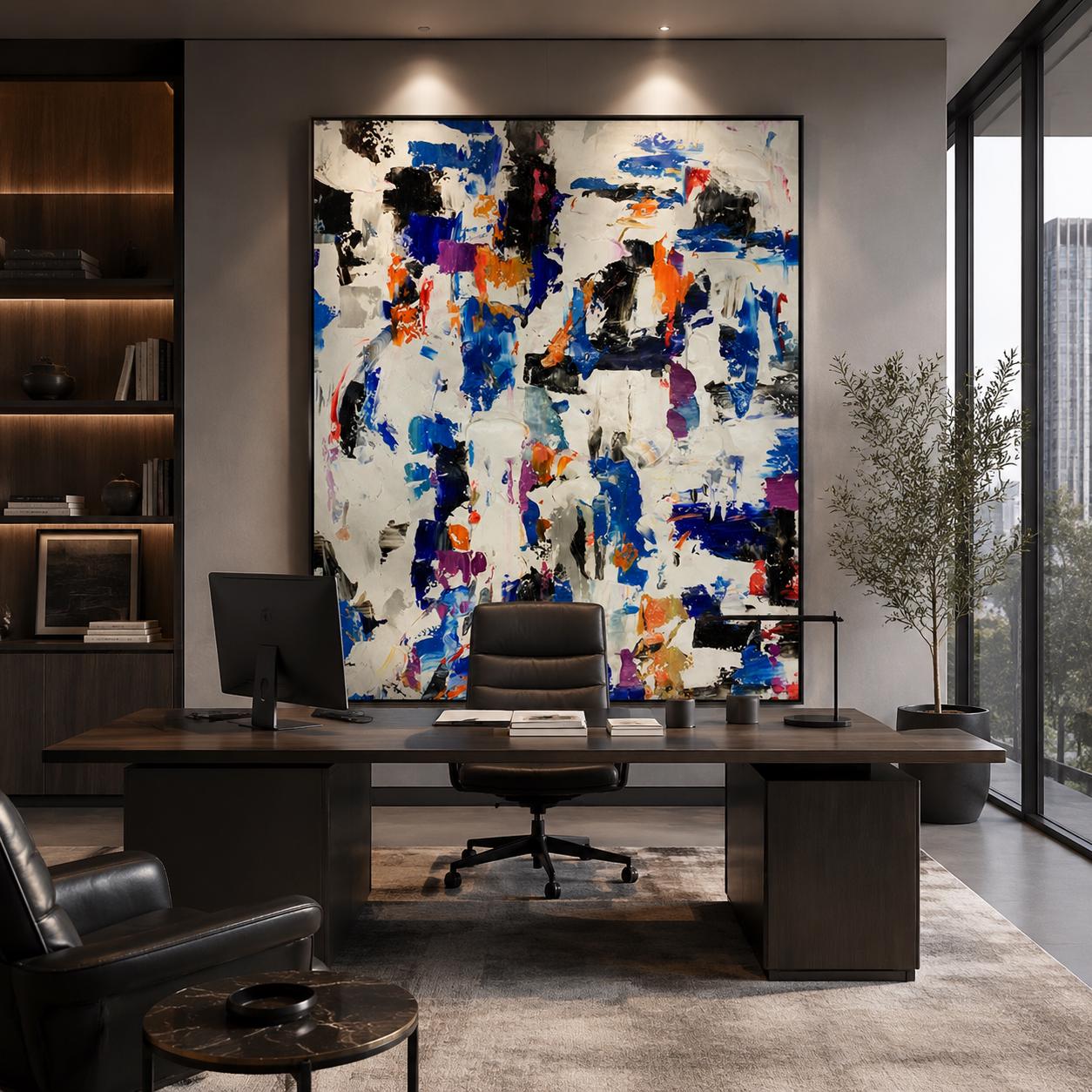 Large Textured Abstract Painting, Bold Acrylic Impasto Canvas Wall Art