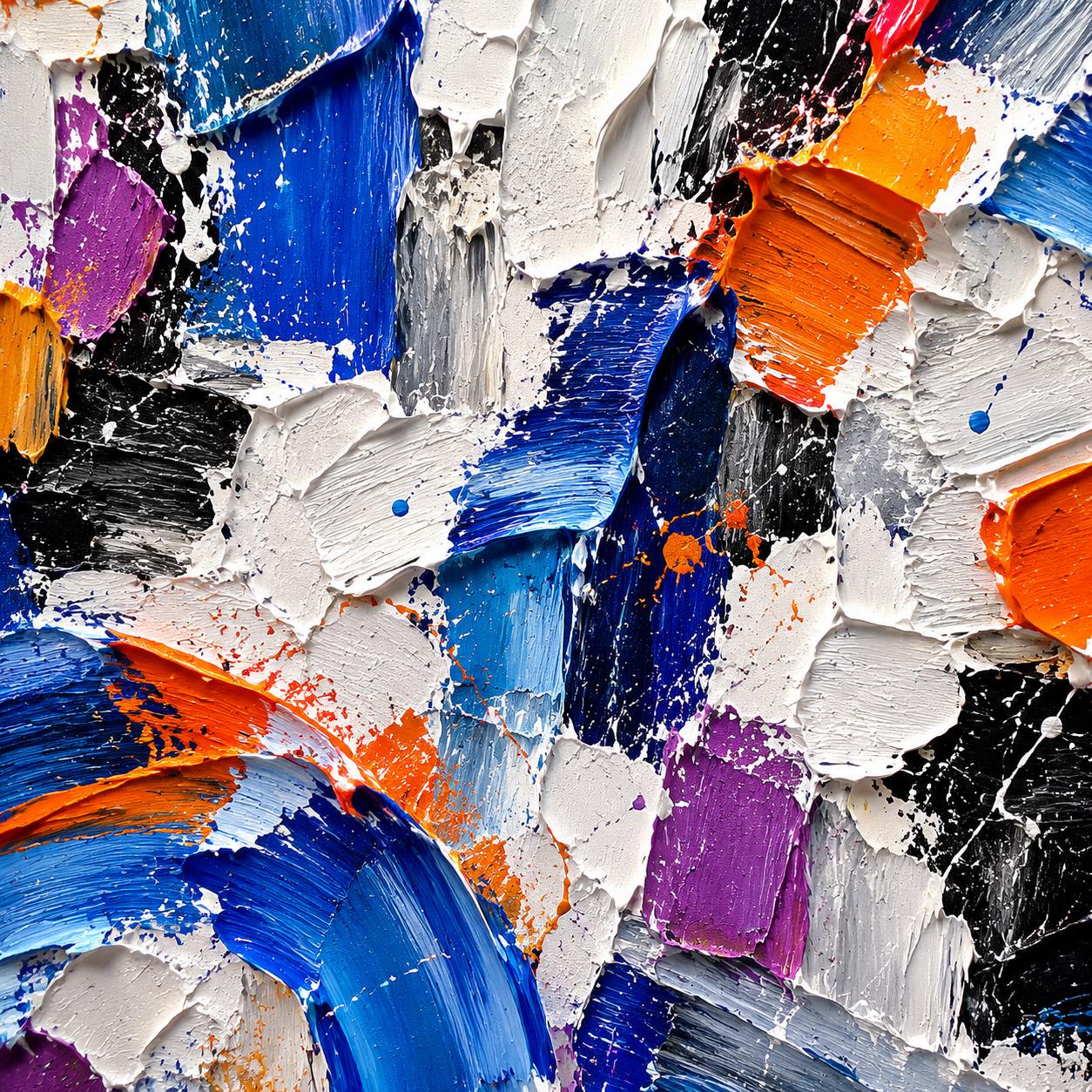 Large Textured Abstract Painting, Bold Acrylic Impasto Canvas Wall Art