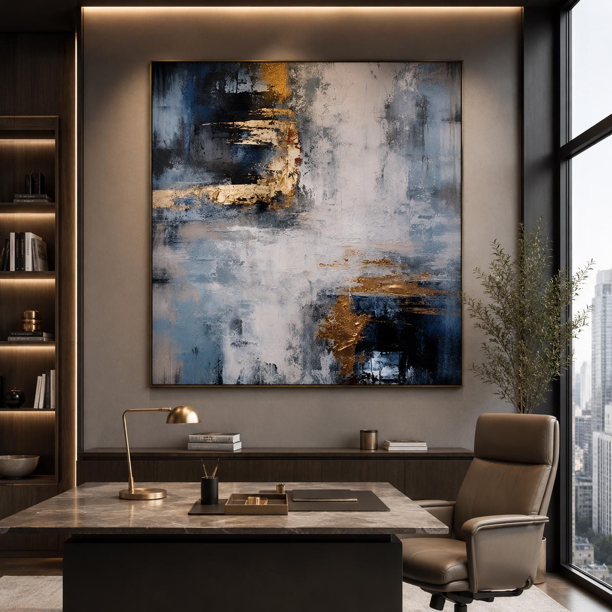 Extra Large Textured Abstract Painting: Impasto Canvas Wall Art