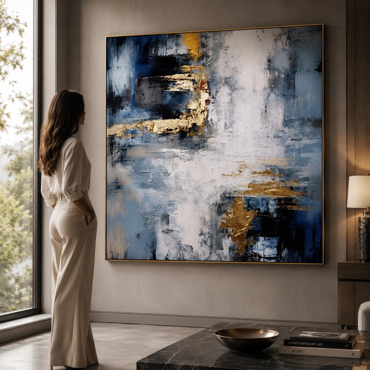 Extra Large Textured Abstract Painting: Impasto Canvas Wall Art
