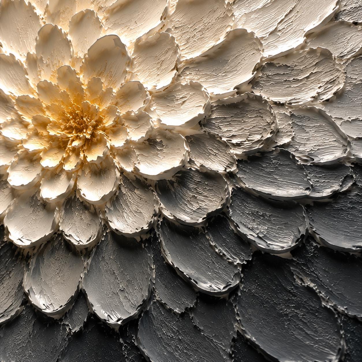 Textured 3D Floral Canvas – Modern Wall Art, Neutral Toned Flowers
