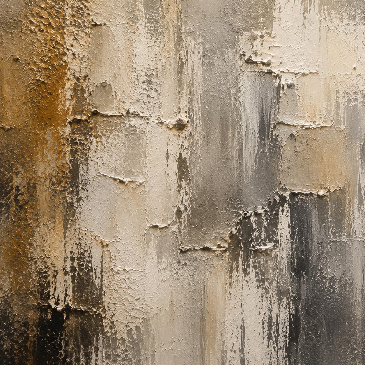 Textured Abstract Earth & Neutral Painting, Impasto Canvas Art