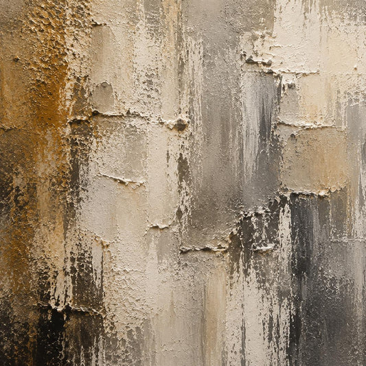 Textured Abstract Earth & Neutral Painting, Impasto Canvas Art