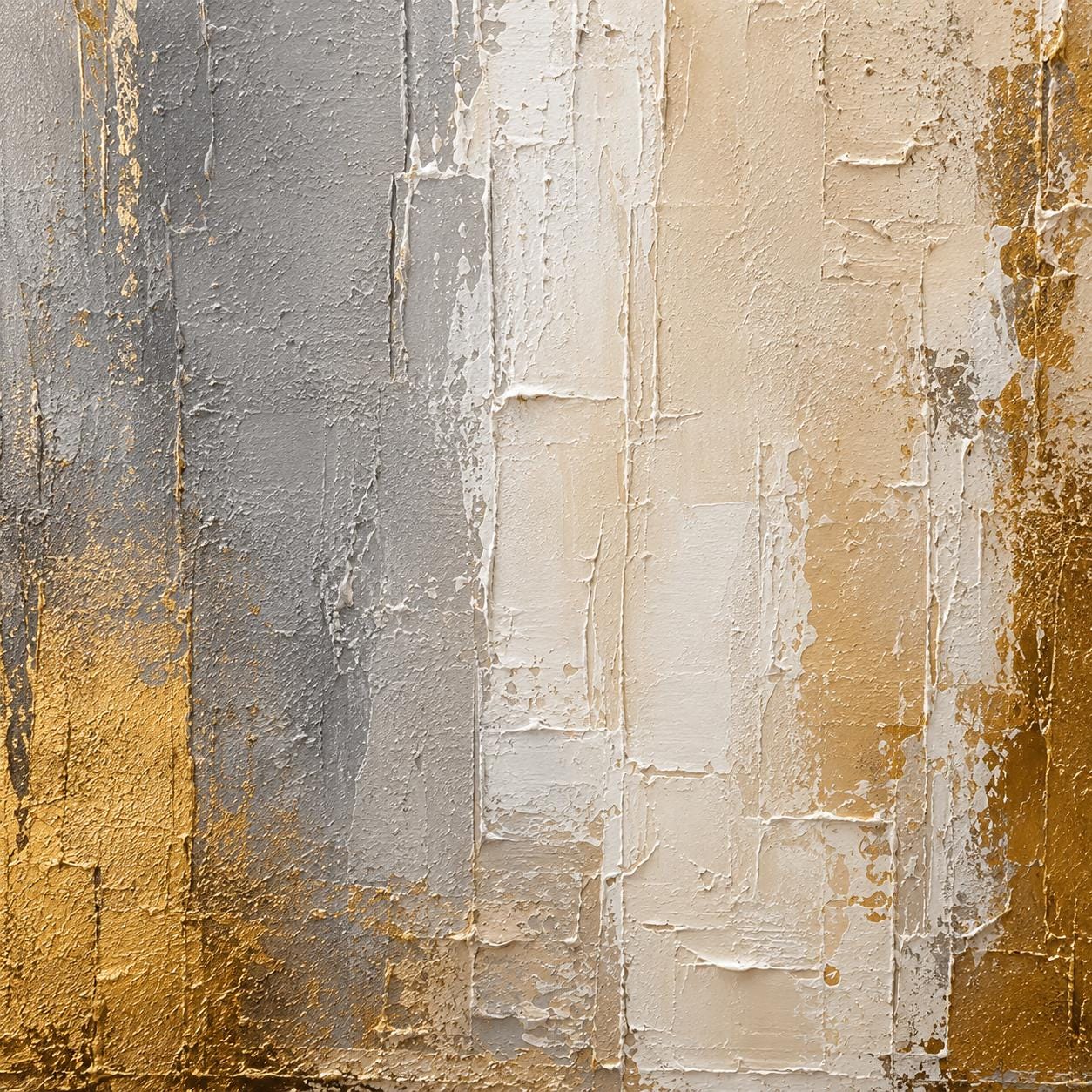 Textured Abstract Painting, Beige Gold Gray Canvas Art, Modern Luxury Wall Decor