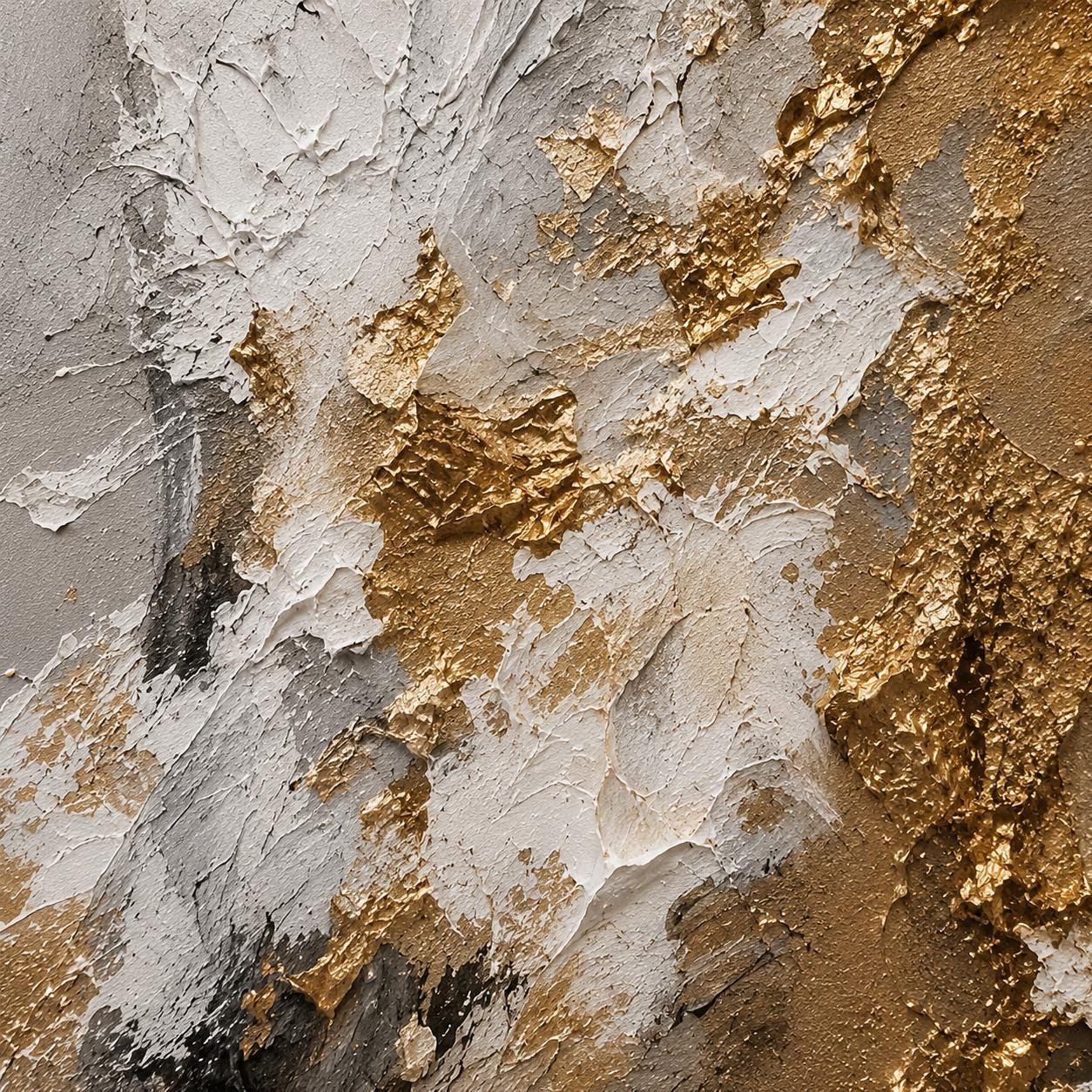 Neutral Gold Textured Abstract Painting, Luxury Beige Wall Art, Modern Impasto Canvas, Elegant Minimalist Artwork
