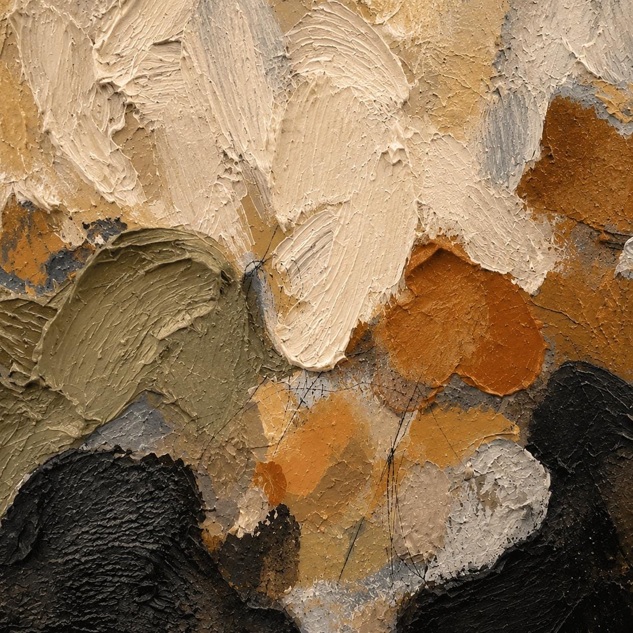 Textured Abstract Canvas Art, Neutral Earth Tones, Modern Minimalist Wall Decor
