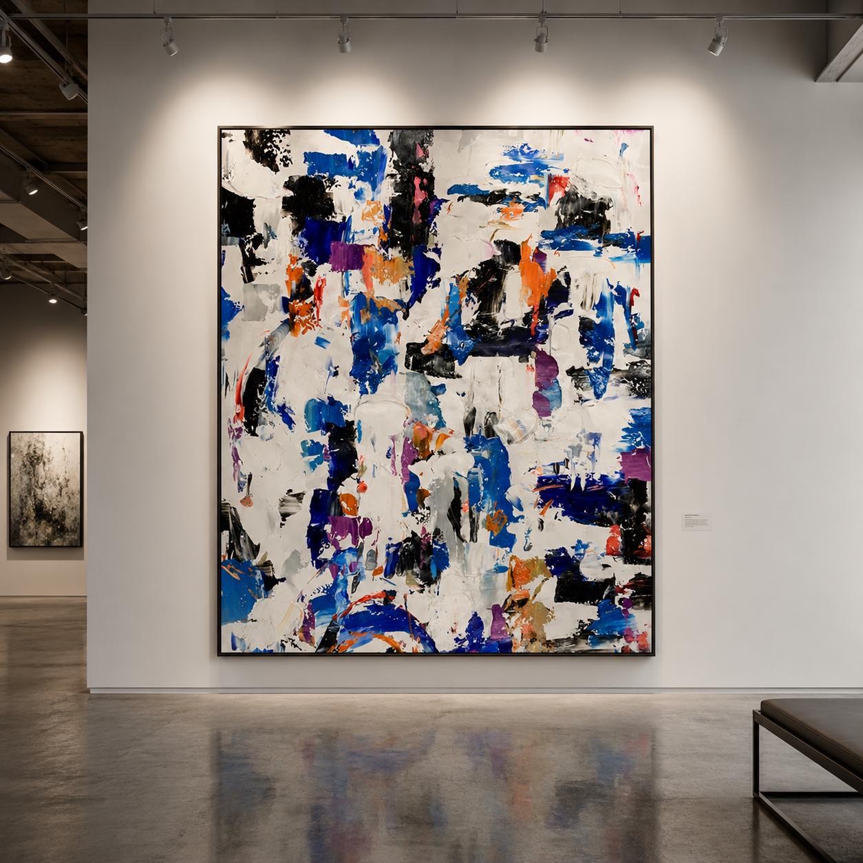 Large Textured Abstract Painting, Bold Acrylic Impasto Canvas Wall Art