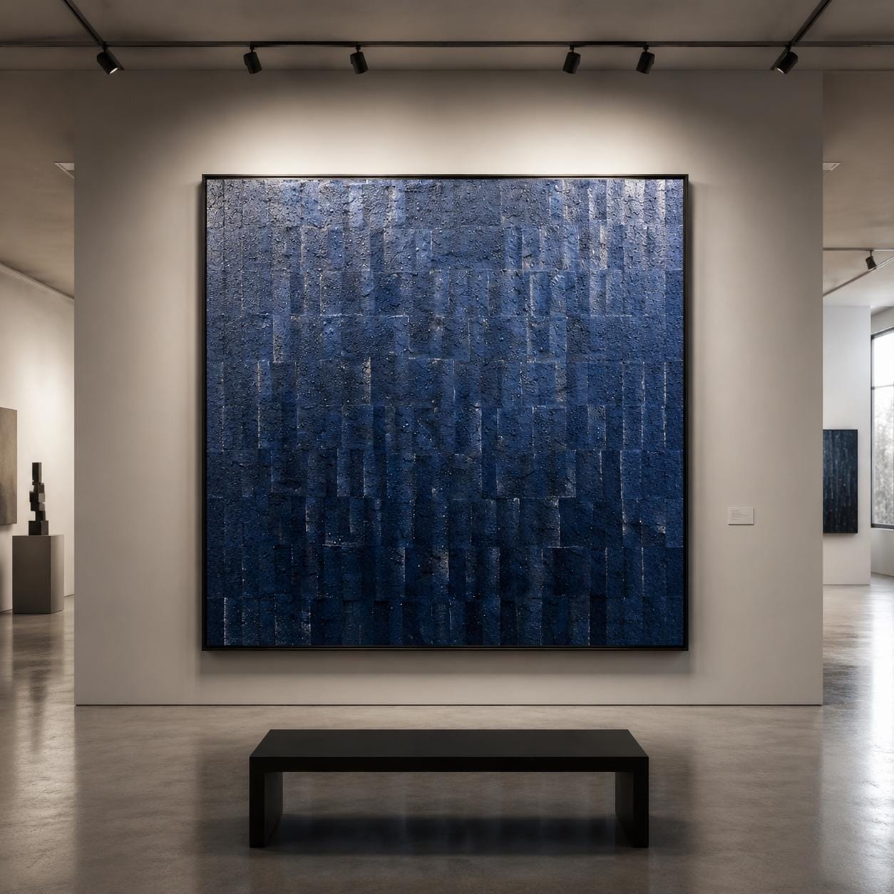 Textured Blue Gray Abstract Painting, Original Handmade Canvas Art, Modern Minimalist Wall Decor