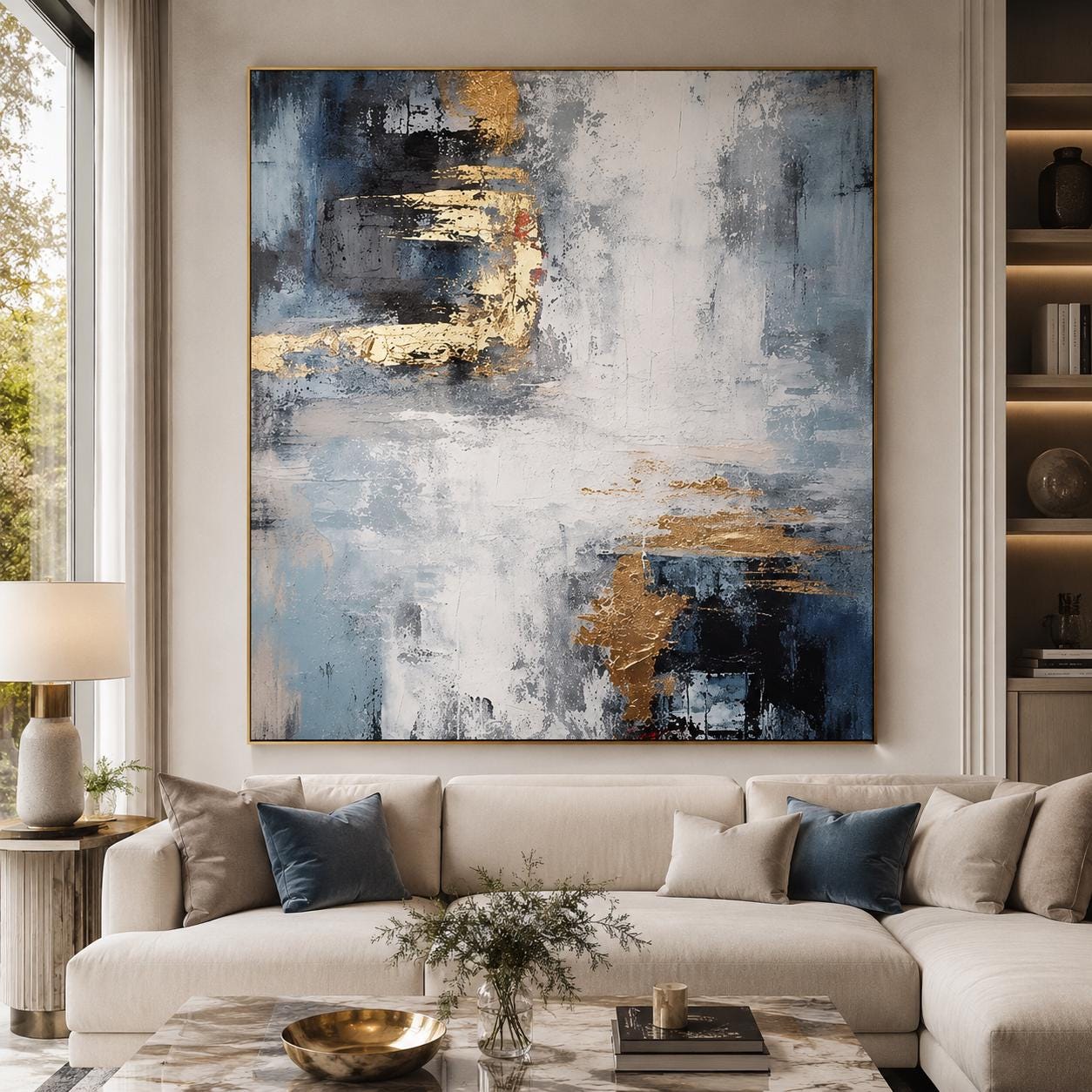 Extra Large Textured Abstract Painting: Impasto Canvas Wall Art