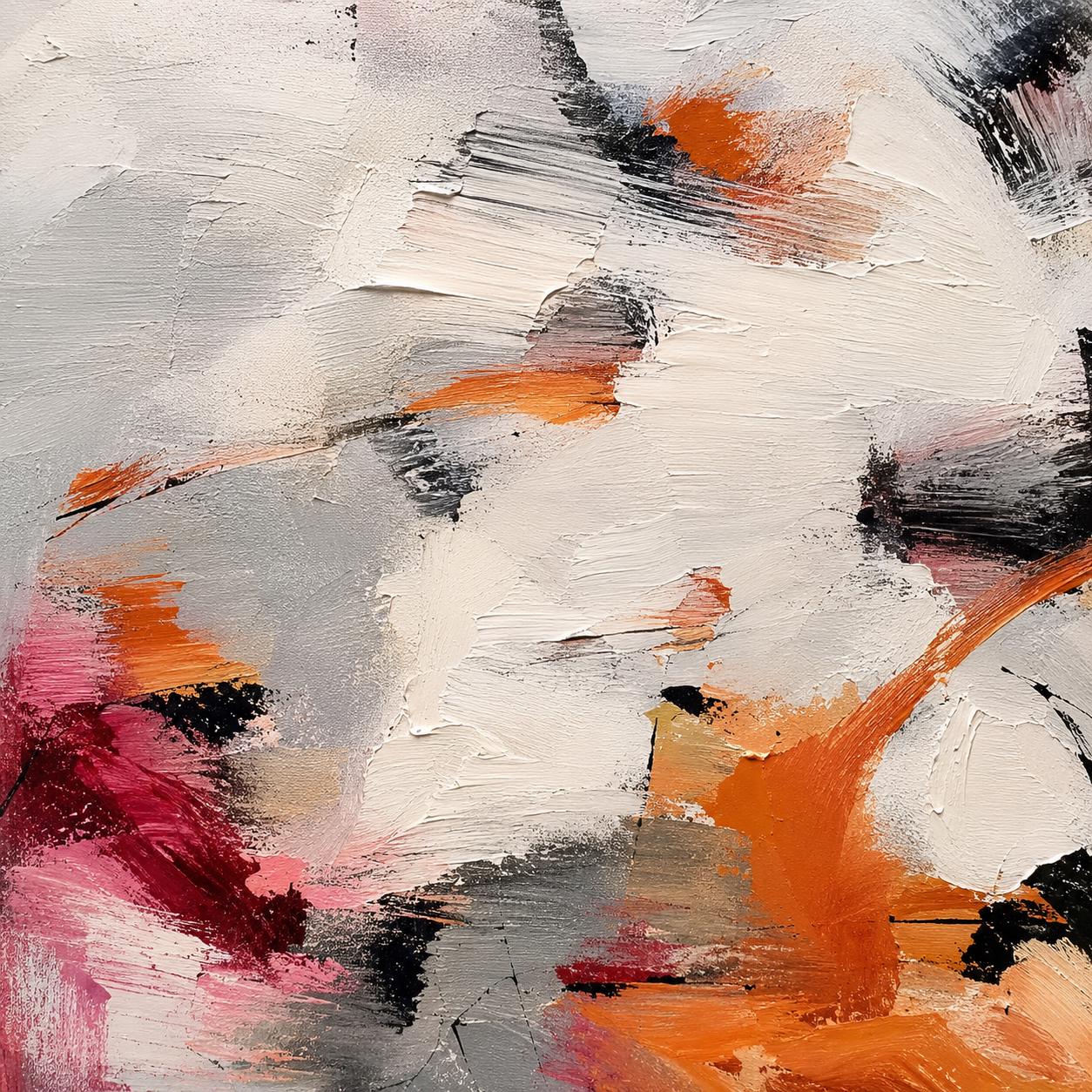 Soft Abstract Painting, Neutral Contemporary Canvas Art, Modern Expressionist Wall Decor, Elegant Abstract Artwork