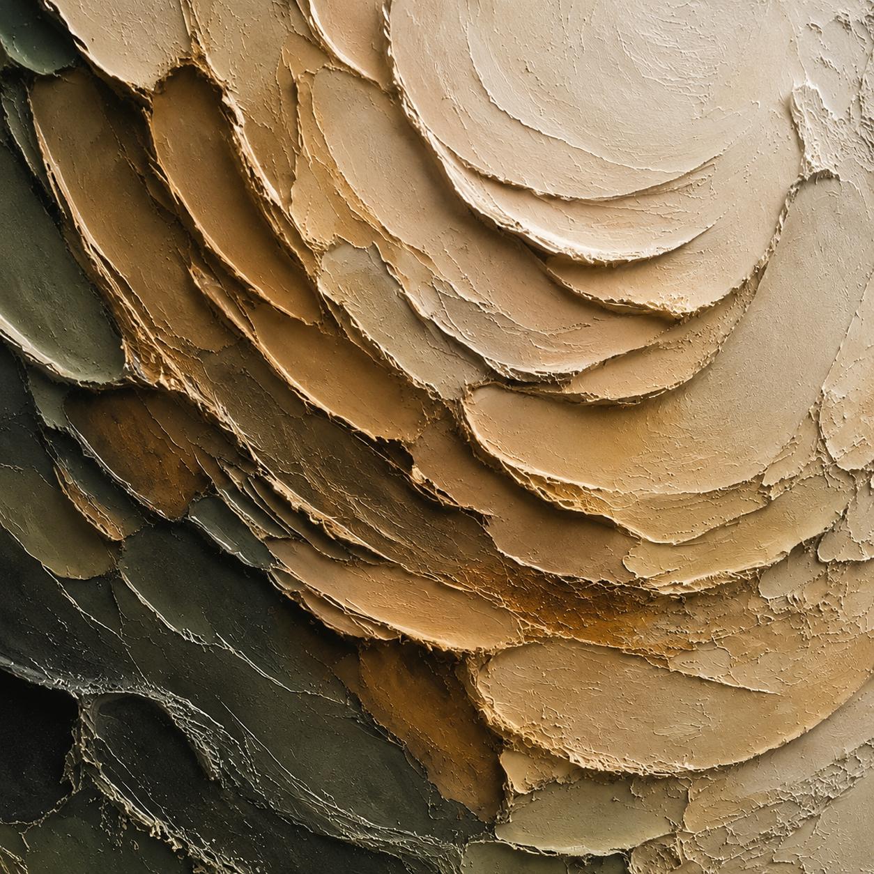 Neutral Floral Impasto Canvas Art, Beige Rose Sculptural Painting, Botanical Abstract Decor