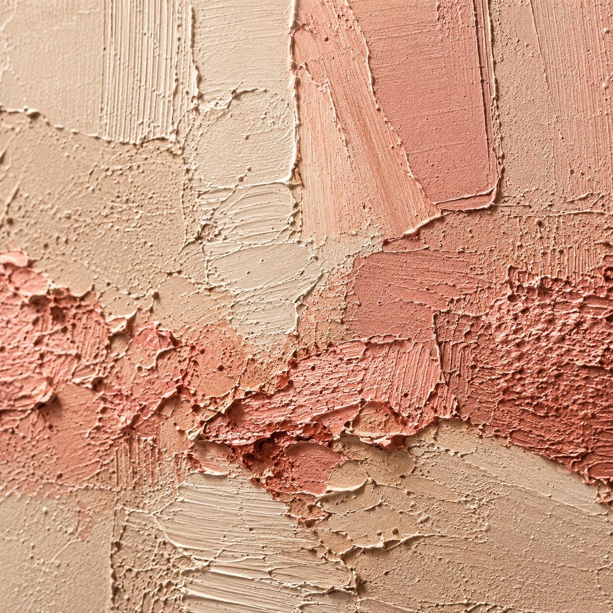 Blush Pink Textured Abstract Painting, Neutral Plaster Wall Art, Modern Minimalist Canvas, Japandi Luxury Decor