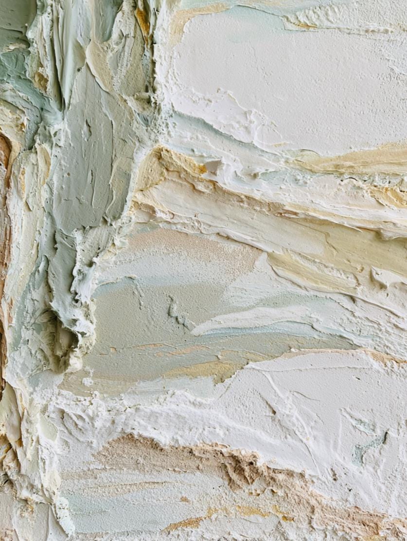 Coastal Textured Wall Art, Ocean Inspired Abstract Canvas Painting, Neutral Beach Plaster Artwork, Modern Coastal Wall Decor, Impasto Canvas