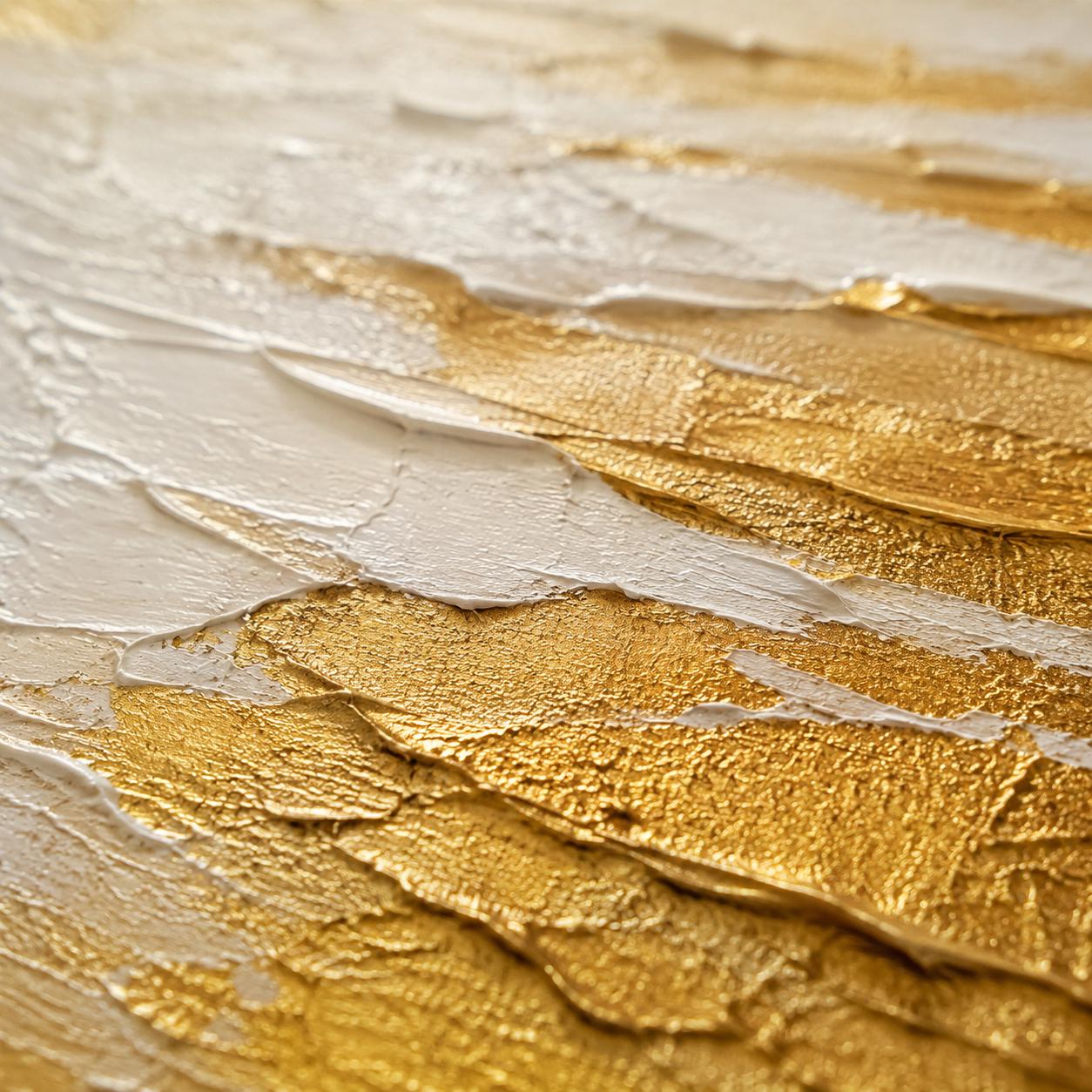 Gold Beach Abstract Painting, Textured Ocean Wall Art, Minimalist Coastal Canvas, Luxury Seascape Artwork, Black Figure Modern Decor
