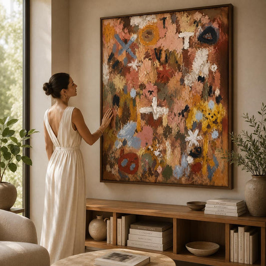 Abstract Expressionist Painting, Colorful Modern Canvas Art, Contemporary Wall Decor, Handmade Abstract Artwork, Boho Eclectic Painting