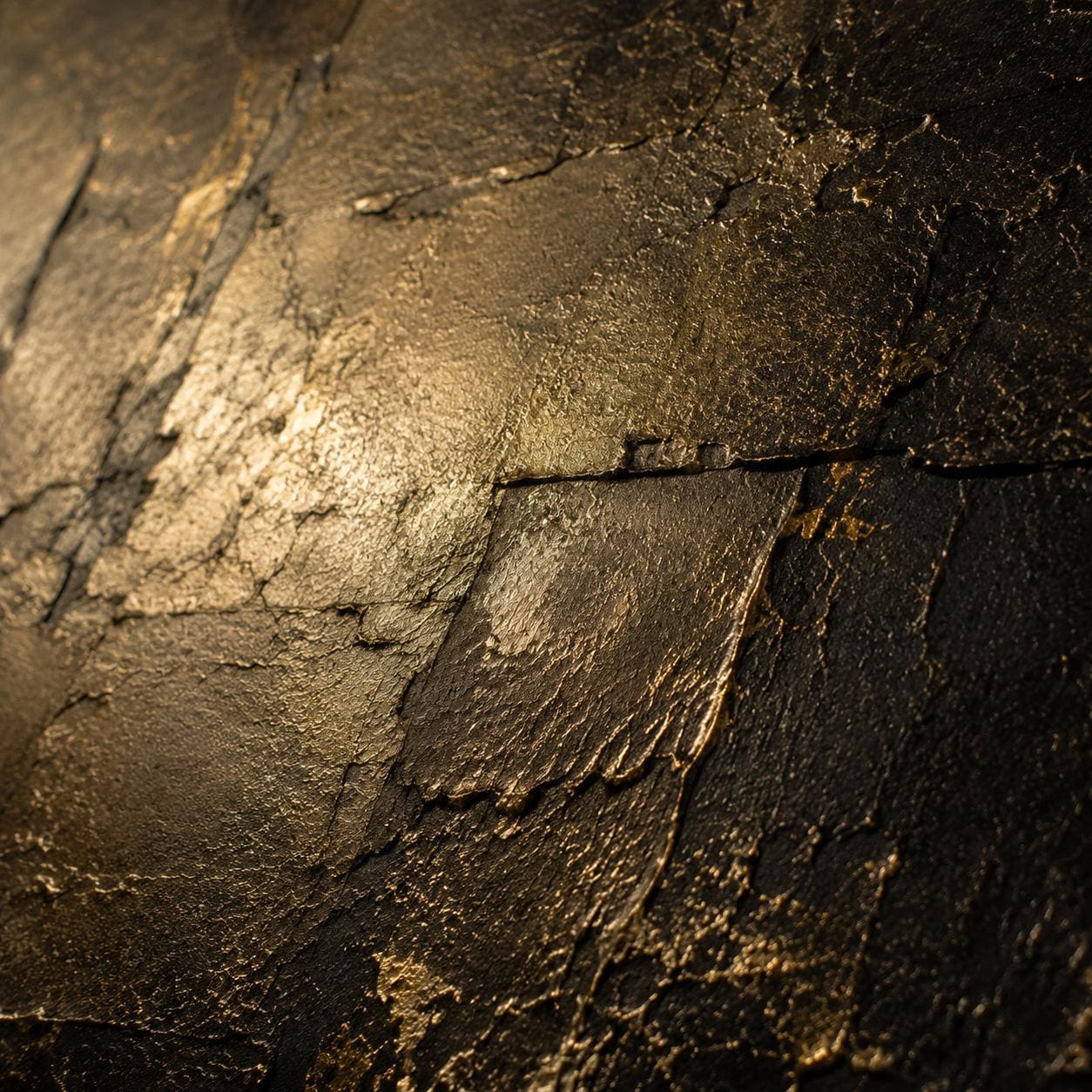 Luxury Black Gold Abstract Painting, Dark Metallic Wall Art, Textured Impasto Canvas, Modern Gold Abstract Artwork, Elegant Statement Decor