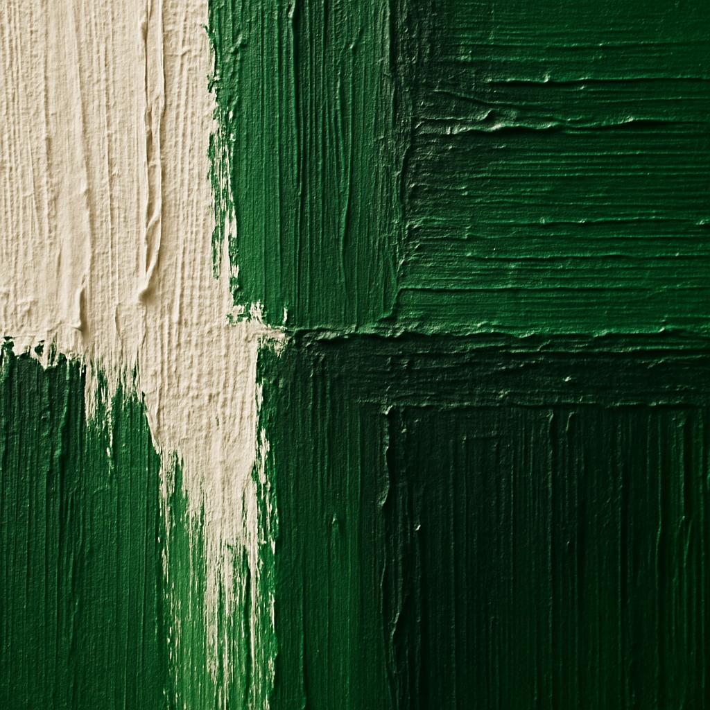 Textured Forest Green Geometric Abstract Canvas Art, Minimalist Living Room Painting