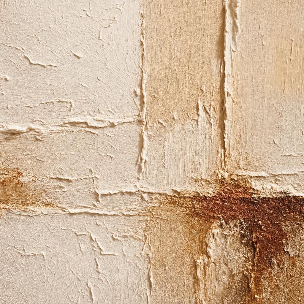 Handmade Textured Abstract Painting, Earthy Beige Living Room Wall Art