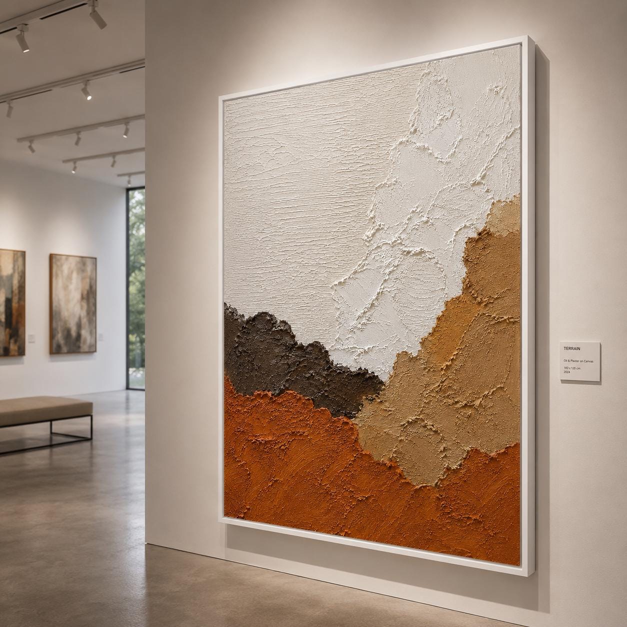 Textured Abstract Landscape Painting, Earth Tone Canvas Art, Modern Neutral Wall Decor, Handmade Impasto Artwork